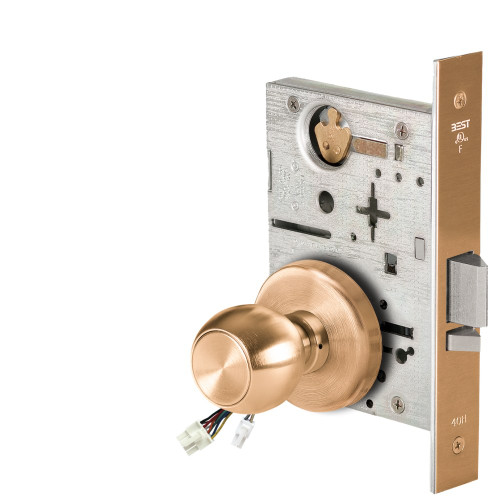 BEST 45HW0NXEU4H612RQE12V Fail Secure 12V No Key Override Electrified Mortise Lock 4 Knob H Rose Request to Exit Satin Bronze BEST 45HW0NXEU4H612RQE12V Fail Secure 12V No Key Override Electrified Mortise Lock 4 Knob H Rose Request to Exit Satin Bronze