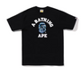 BAPE Graffiti Check College Tee Black Blue