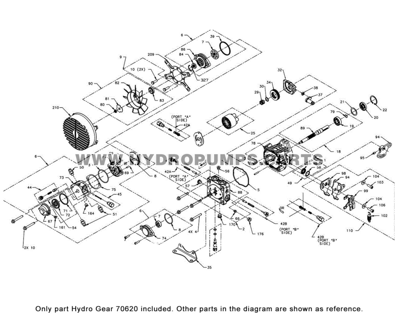 Hydro Gear 70620 KIT SHAFT 15MM KEYED STANDARD CHARGE T Original OEM part Hydro Pump Parts