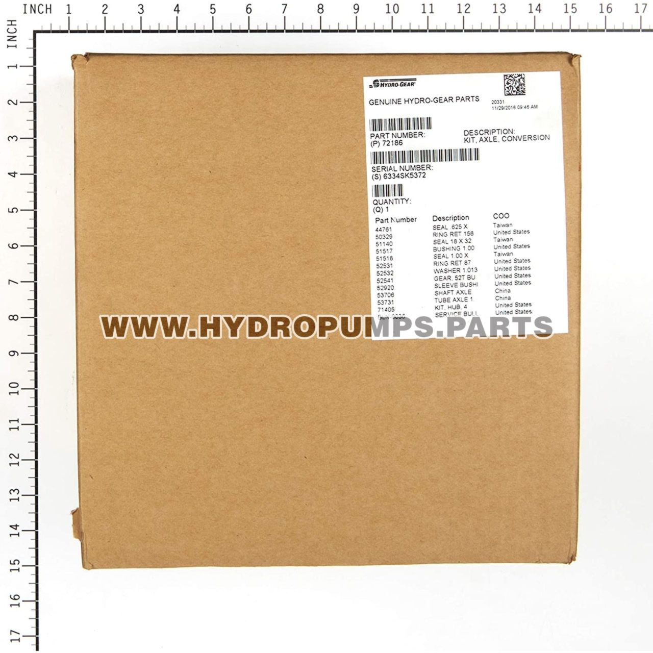 HYDRO GEAR 72186 Kit Axle Conversion - Genuine part