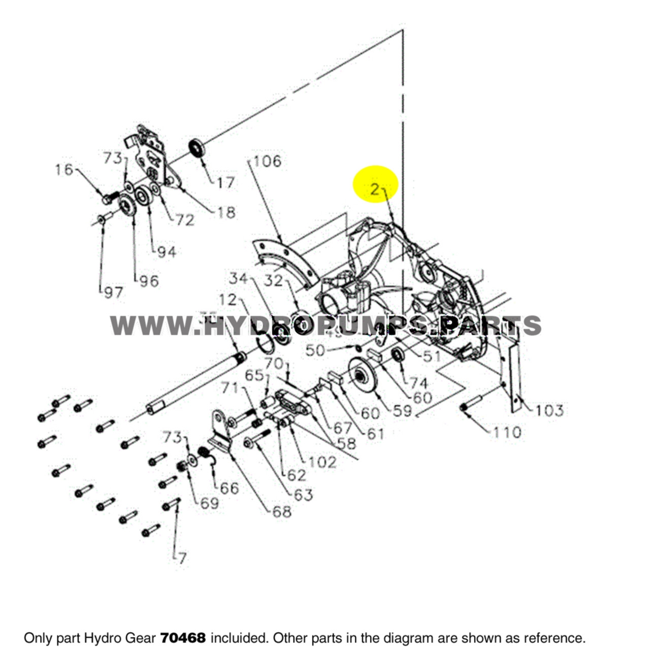 Hydro-Gear 70468 - Transaxle 618-0389 Kit Housing Side