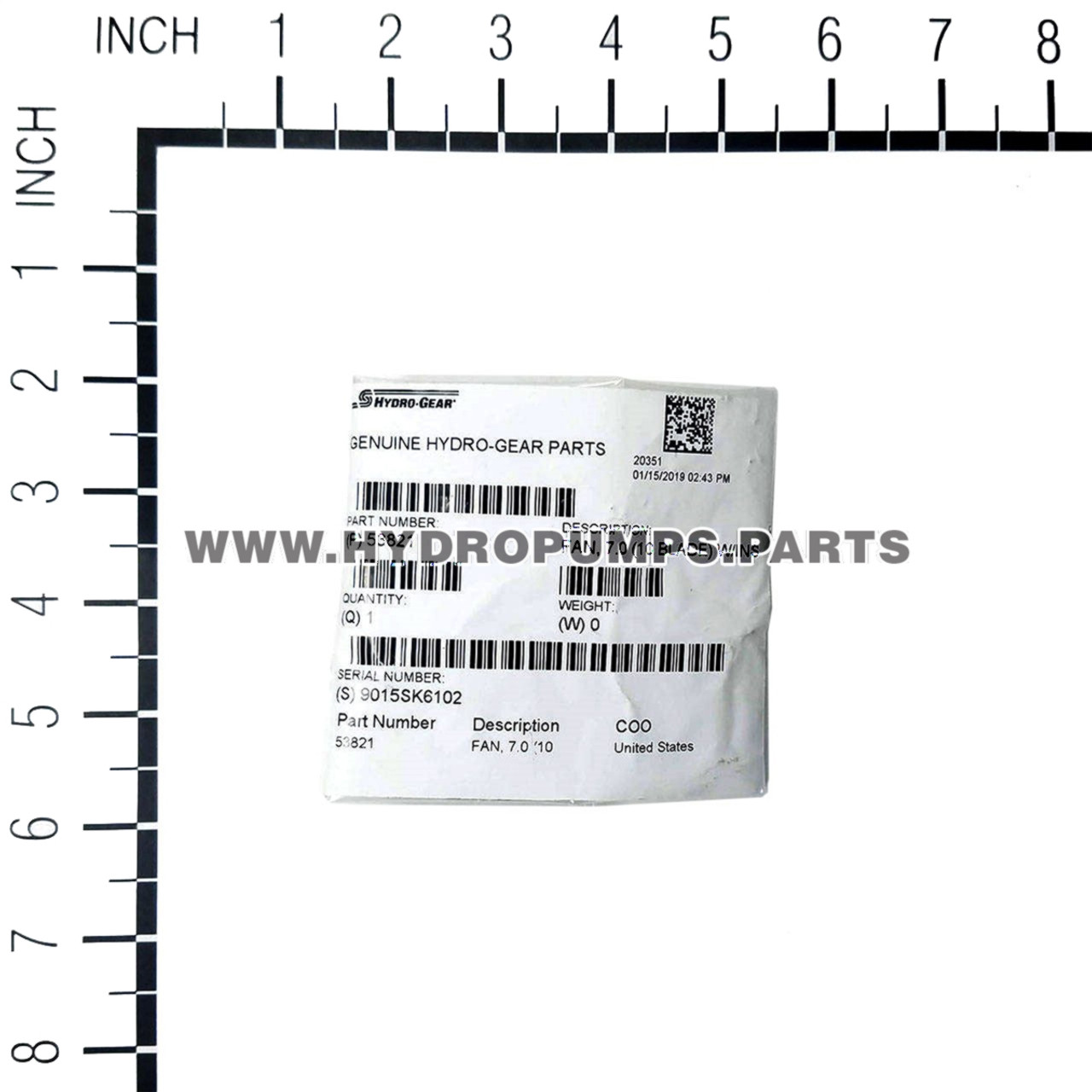 Hydro-Gear 53821 - Fan 7.0 10 Blade With Insert - Genuine Part
