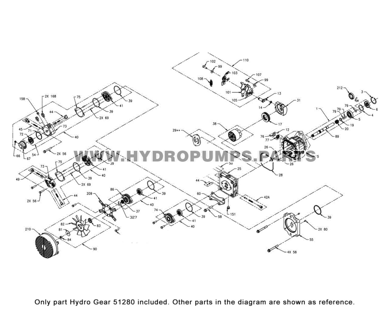 Hydro-Gear 51280 - Seal 25 X 52 X 7 Lip - Genuine Part