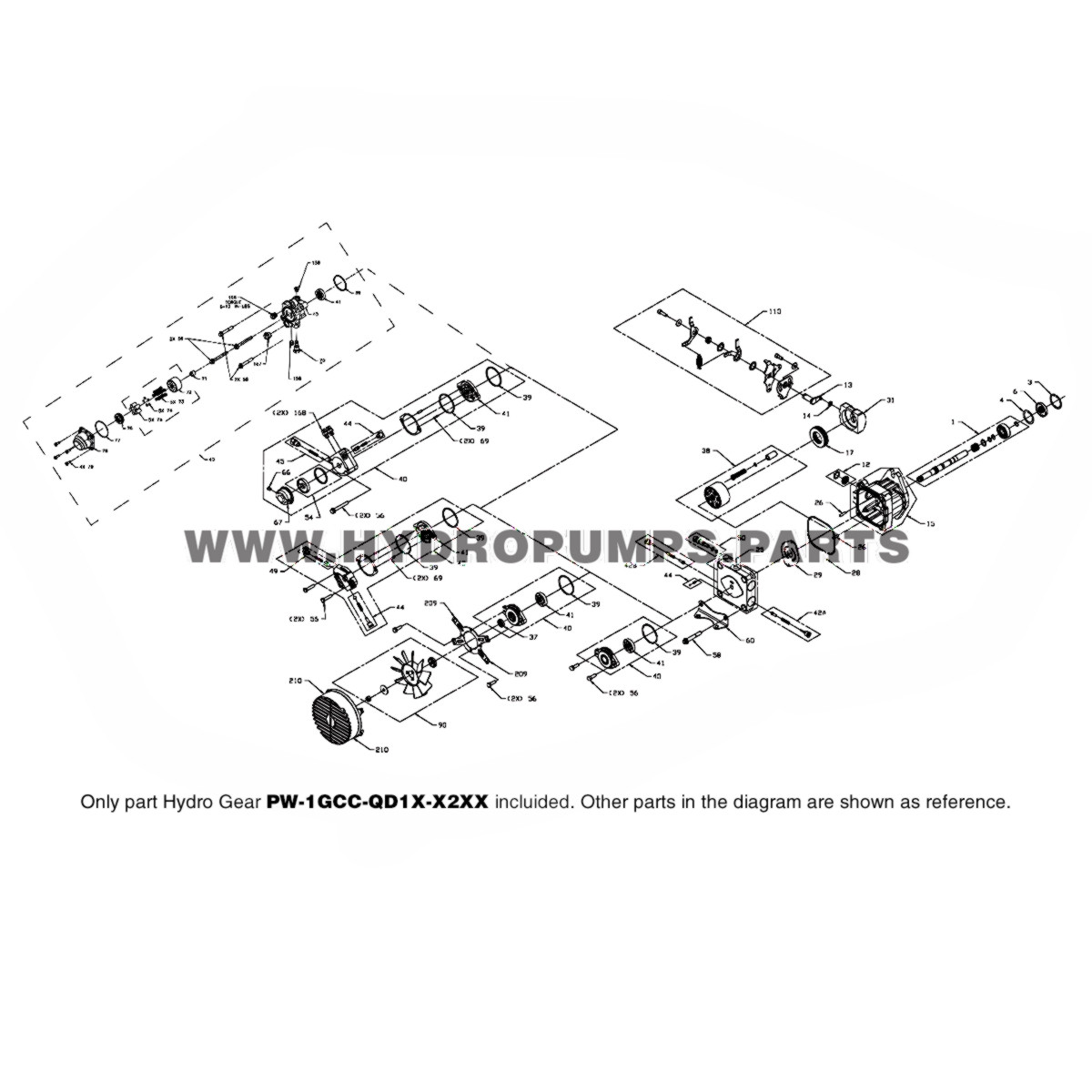 PW-1GCC-QD1X-X2XX Pump HydroGear - Genuine part.