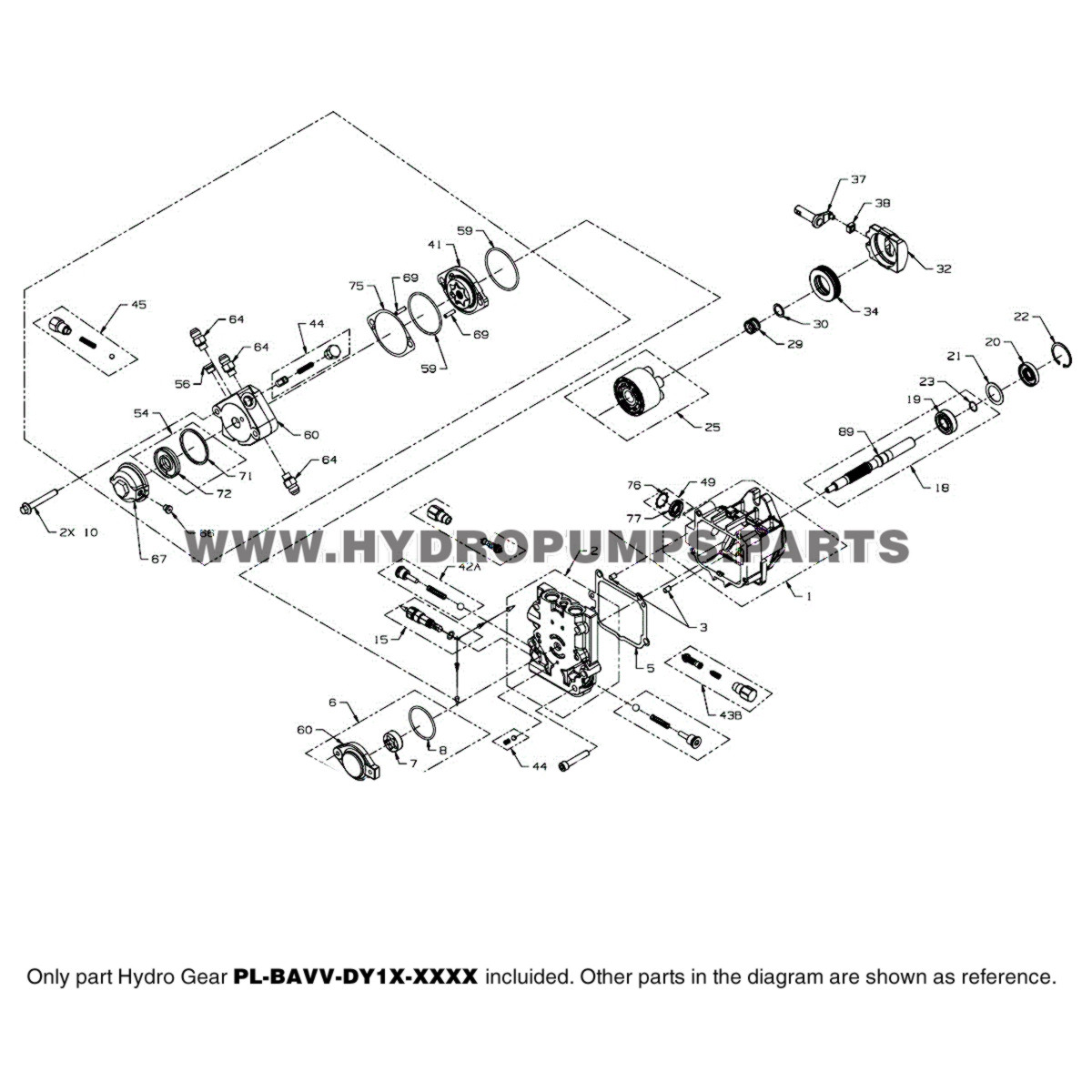 Hydro-Gear PL-BAVV-DY1X-XXXX - Pl-Series Pump - Genuine Part