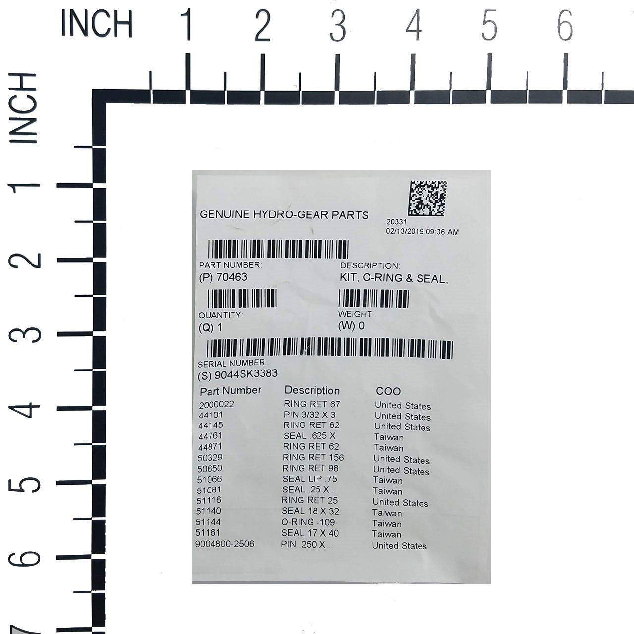 Hydro-Gear 70853 - Kit Seals And Retaining Rings - Genuine Part
