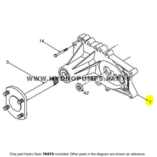 Parts lookup Hydro Gear 70273 Transaxle 5625 Axle Carrier Kit OEM diagram