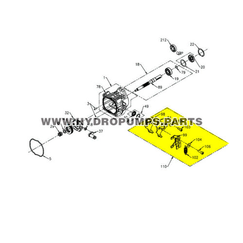 Parts lookup Hydro Gear 71739 Retainer CW Scissor Kit OEM diagram