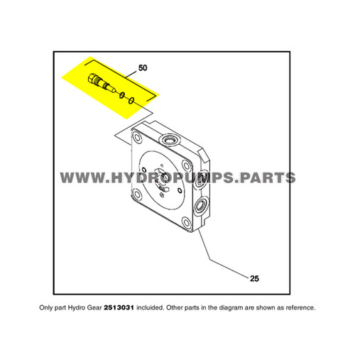 Parts lookup Hydro Gear 2513031 Hydraulic Pump Bypass Valve OEM diagram