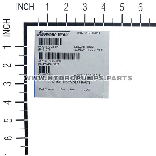 Hydro Gear 51076 - Screw 1/4-20 X 7/8 H - Image 4
