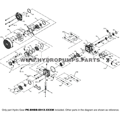 Parts lookup Hydro Gear PK-BBGG-EB1X-XXXX PK Series Pump OEM diagram