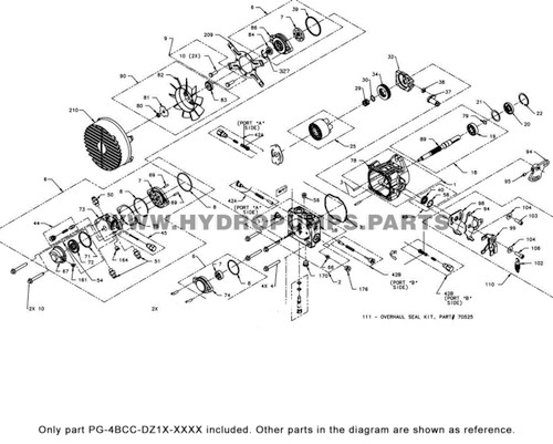 Parts lookup Hydro-Gear PG Hydraulic Piston Pump PG-4BCC-DZ1X-XXXX OEM  diagram