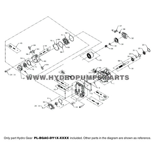 Parts lookup Hydro Gear PL-BGAC-DY1X-XXXX PL Series Pump OEM diagram