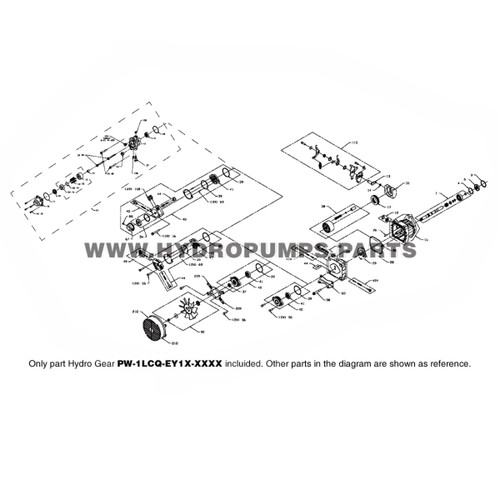 Parts lookup Hydro Gear PW-1LCQ-EY1X-XXXX PW Series Pump OEM diagram