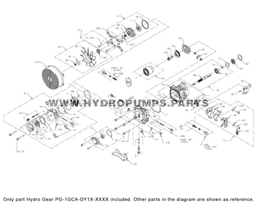 Hydro Gear PG-1GCA-DY1X-XXXX - Pg-1Gca-Dy1X-Xxxx Pg Hydraulic Pump Unit - Original OEM part