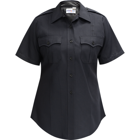 Command Women's Short Sleeve Shirt w/ Zipper - LAPD Navy Command Women's Short Sleeve Shirt w/ Zipper - LAPD Navy