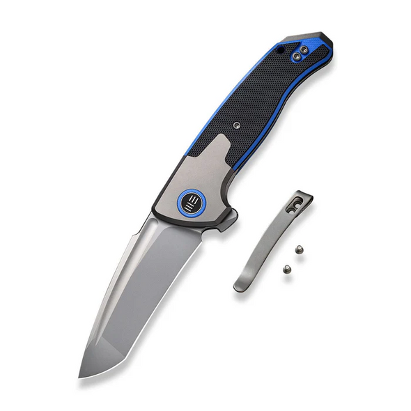 Weknife Press Check Flipper Knife Titanium & G10 Handle (3.15" Cpm 20cv Balde)