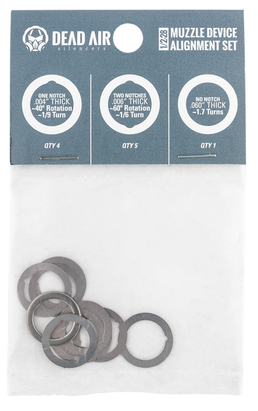 Dead Air Shim Kit, Deadair Da001 1/2-28 Shim Kit