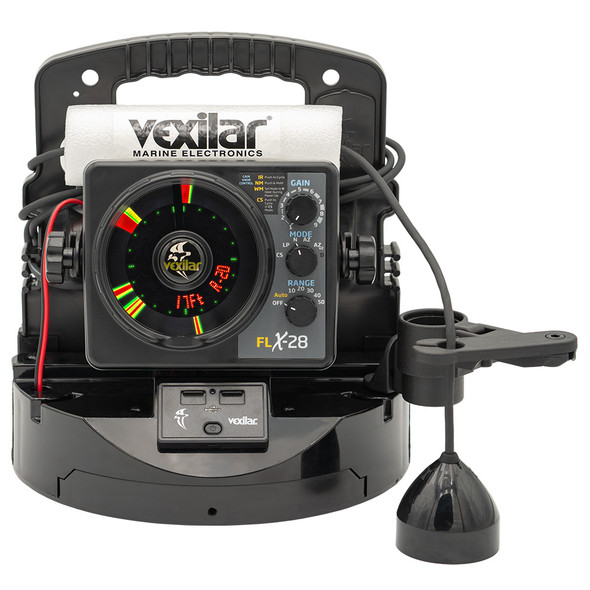 Vexilar FLX-28 Pro Pack Elite Fishing System w/Pro View Ice-Ducer & Vexilar Lithium Battery