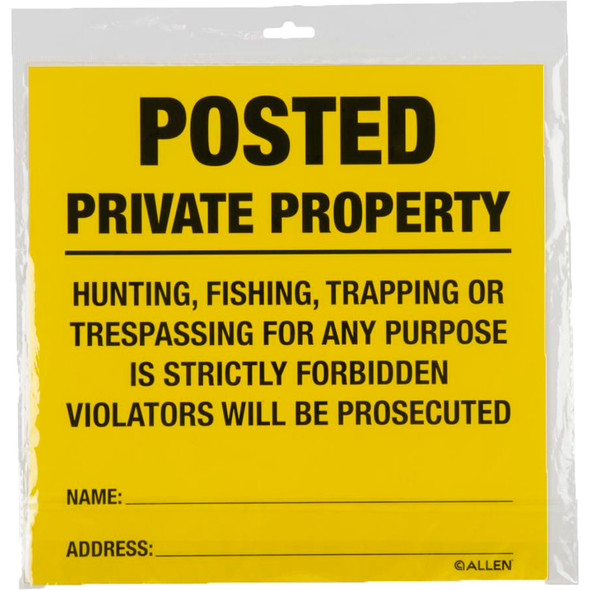 Allen Posted No Trespassing Signs 12 Pk.