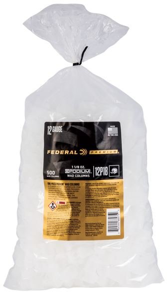Federal Podium Wad, Fed 12p18 12 Podium Wad 11/8 500/10 Federal Podium Wad, Fed 12p18 12 Podium Wad 11/8 500/10