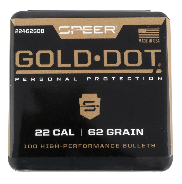 Speer Ammo Gold Dot, Speer 22462gdb  Bull .264  62 Bonded Sp     100/20