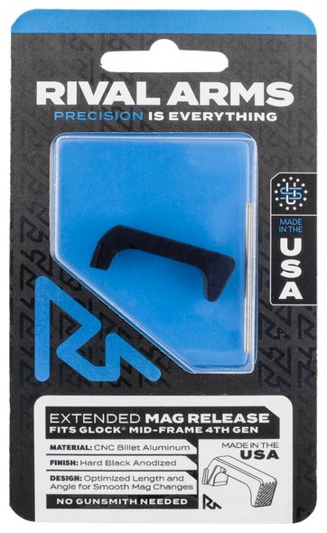 Rival Arms Magazine Release, Rival Ra72g002a Mag Release Ext Glock Gen4 Blk Rival Arms Magazine Release, Rival Ra72g002a Mag Release Ext Glock Gen4 Blk
