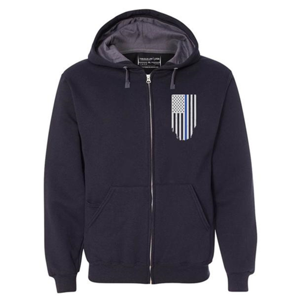 Zip Up - Honor/Respect, Thin Blue Line - HONOR-TBL-ZIP-BLACK-3XL