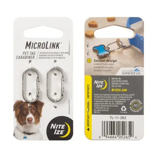 Microlink Pet Tag Carabiner - 2 Pack