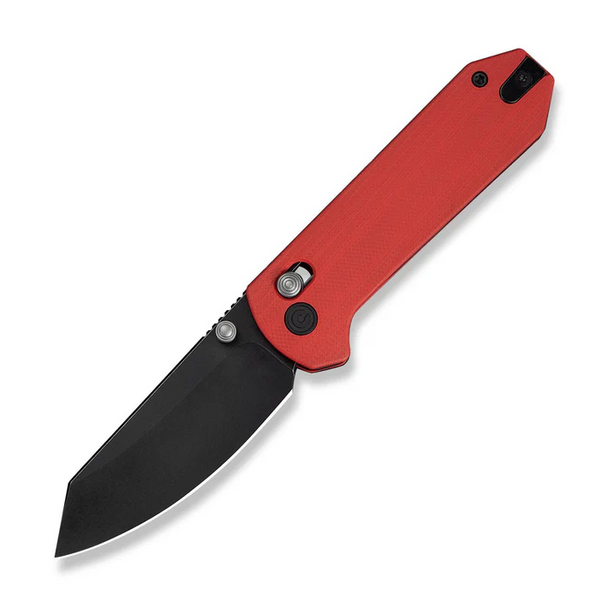 Yonder Thumb Stud & Crossbar Lock Knife Red G10 Handle (2.88" Black Stonewashed 14c28n Blade)