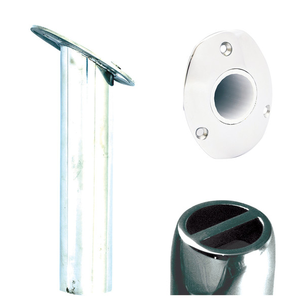 Tigress Oval Head SS Gunnel Mount Rod Holder - 30 - 9"