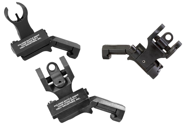 Troy Ind 45 Degree Battlesight Set- Hk Front & Round Rear, Troy Ssig-45s-hrbt-00   Offset Sight Hk Set