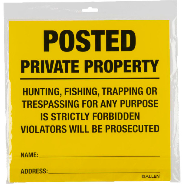 Allen Posted No Trespassing Signs 12 Pk.