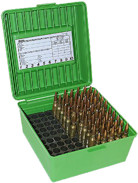 Mtm Deluxe Ammo Box, Mtm R100mag10   100rd Rfl Wsm/wssm             Grn