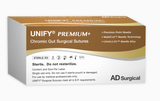 Premium+ Chromic Gut Surgical Sutures, Size 5/0, 18" Thread with 16mm 3/8 Circle R/C Needle. Brown. Box of 12.