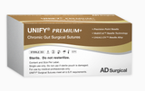 Premium+ Chromic Gut Surgical Sutures, Size 2/0, 27" Thread with 24mm 3/8 Circle R/C Needle. Brown. Box of 12.