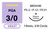 Premium+ PGA Surgical Sutures, Size 3/0, 27" Thread with 19mm 3/8 Circle R/C Needle. Violet. Box of 12.