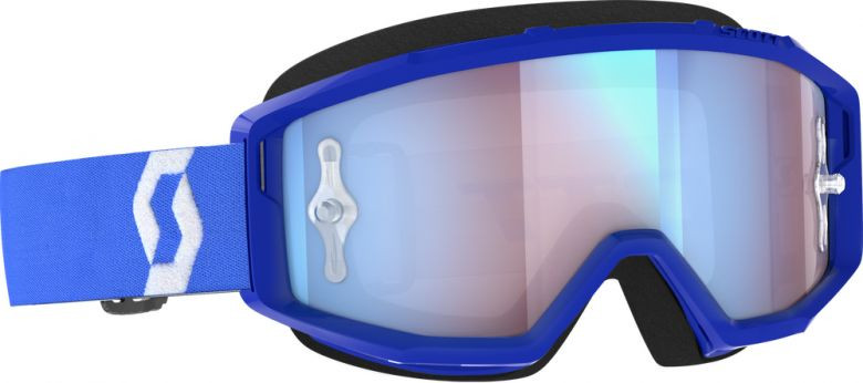 新品 scott PRIMALゴーグル ブルー/ホワイト/ブルークロームレンズ Scott Primal Goggles - Mirror Lens - Motorcycle Closeouts by Rider