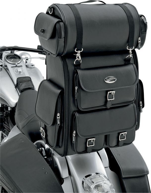 Saddlemen EX2200 Sissy Bar Bag with Roll Bag - Motorcycle