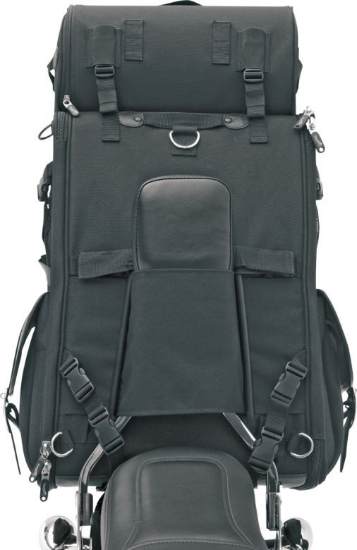 Saddlemen EX2200 Sissy Bar Bag with Roll Bag - Motorcycle