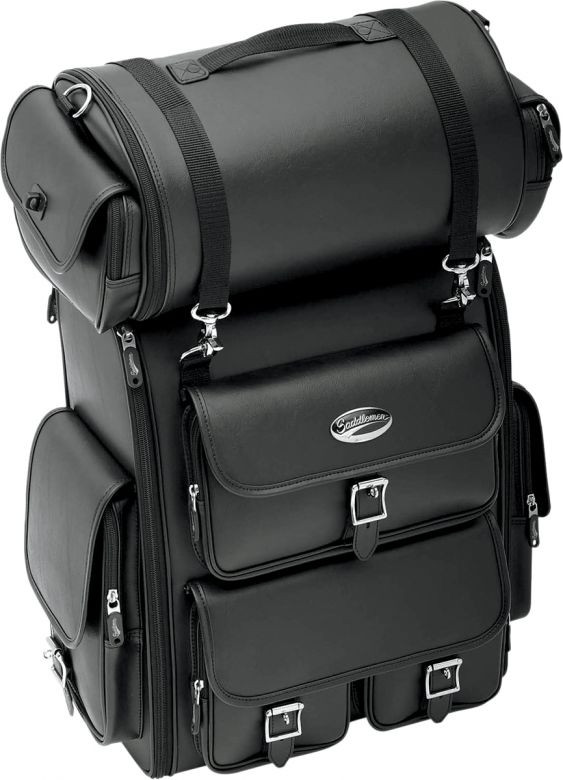 Saddlemen EX2200 Sissy Bar Bag with Roll Bag - Motorcycle