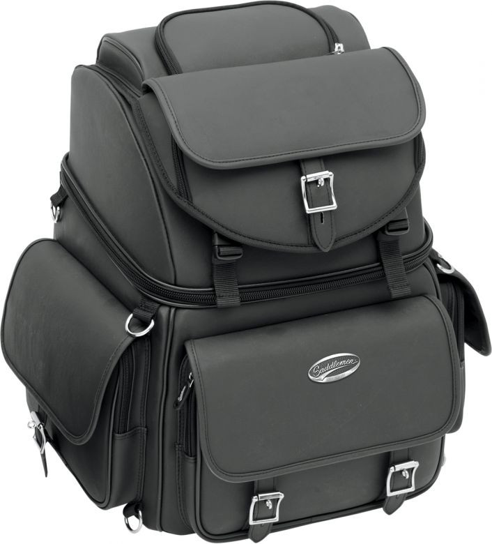 Saddlemen BR3400EX Combination Backrest Backseat and Sissy Bar Bag