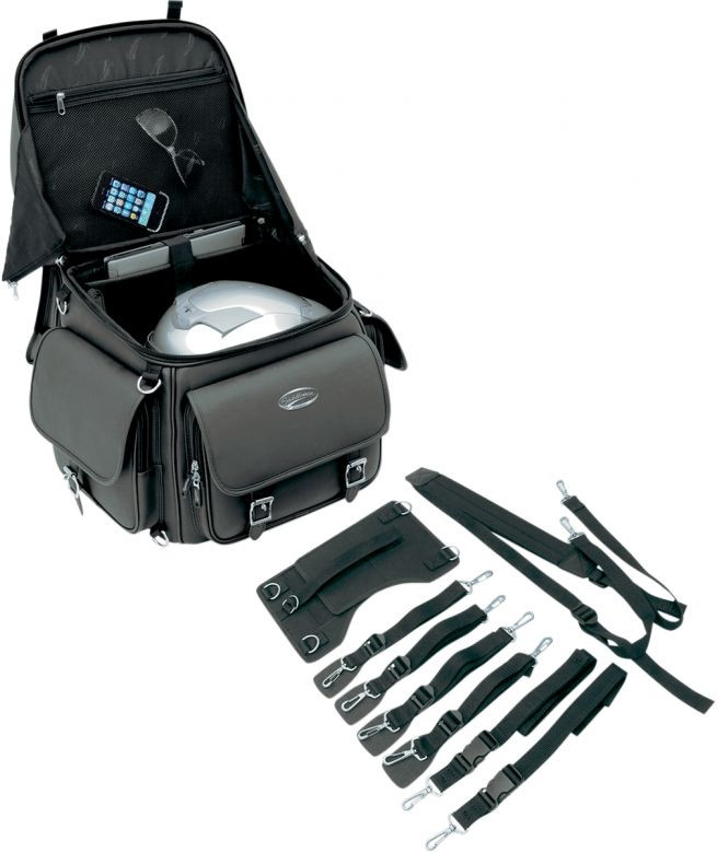Saddlemen BR3400EX Combination Backrest Backseat and Sissy Bar Bag