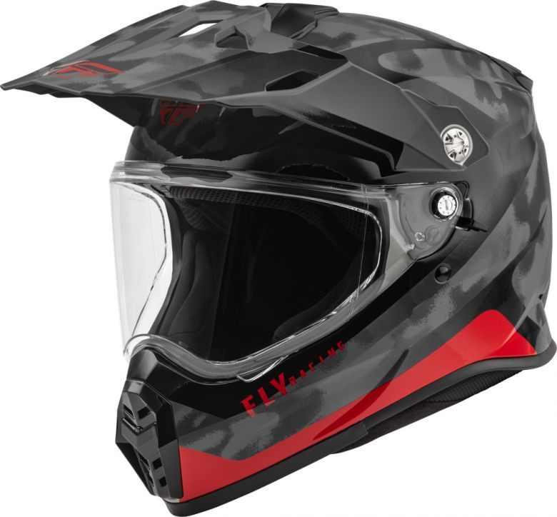 Fly Racing Trekker Pulse Gloss Black/Red Camo Helmet - Motorcycle