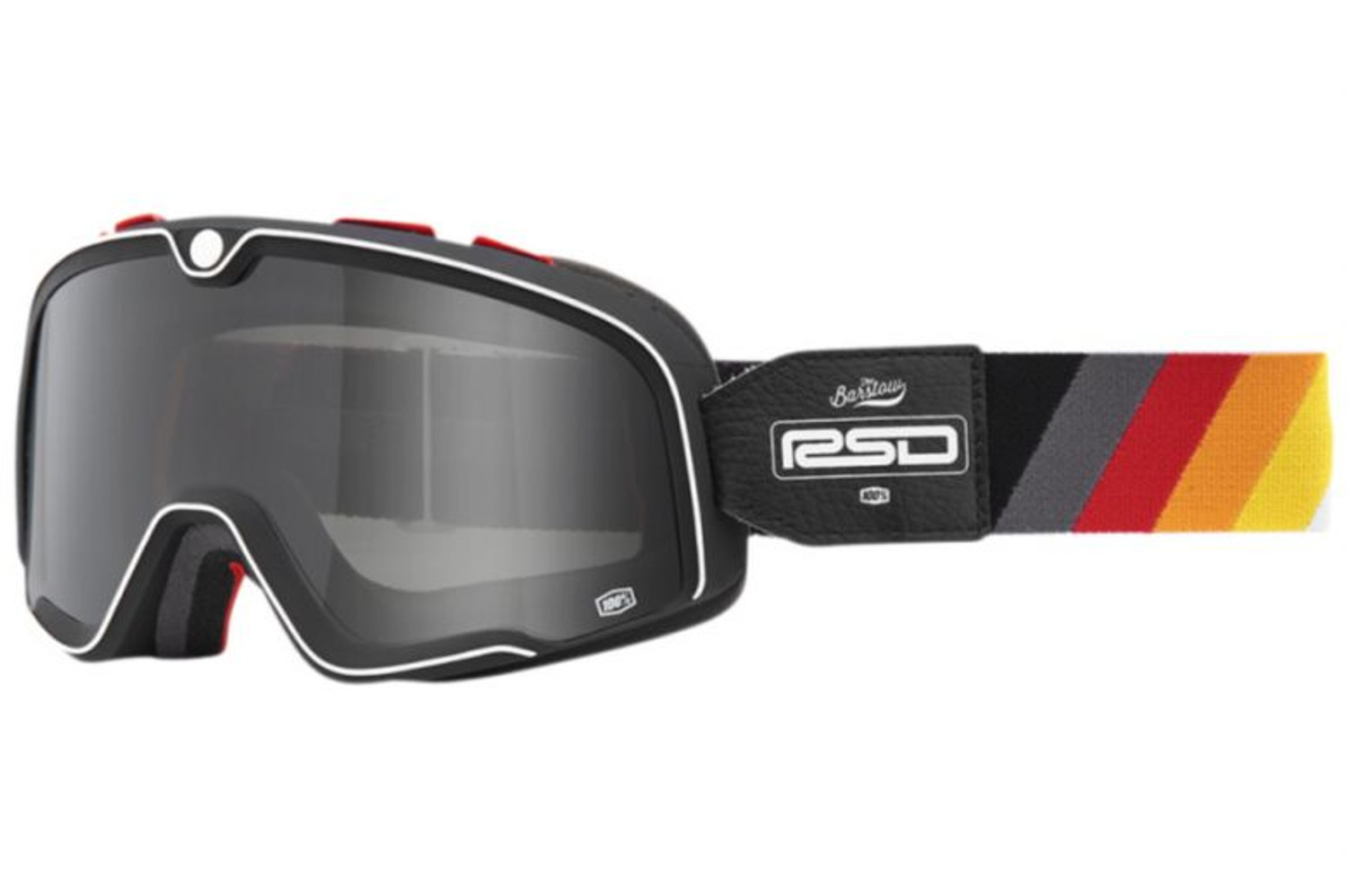 100% Barstow Goggles ホワイト/グレー BARSTOW Goggle Race Service - Mirror Silver Lens – 100%