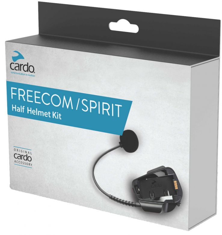 Cardo Freecom or Spirit Audio Kit with Long Boom for Half Helmet