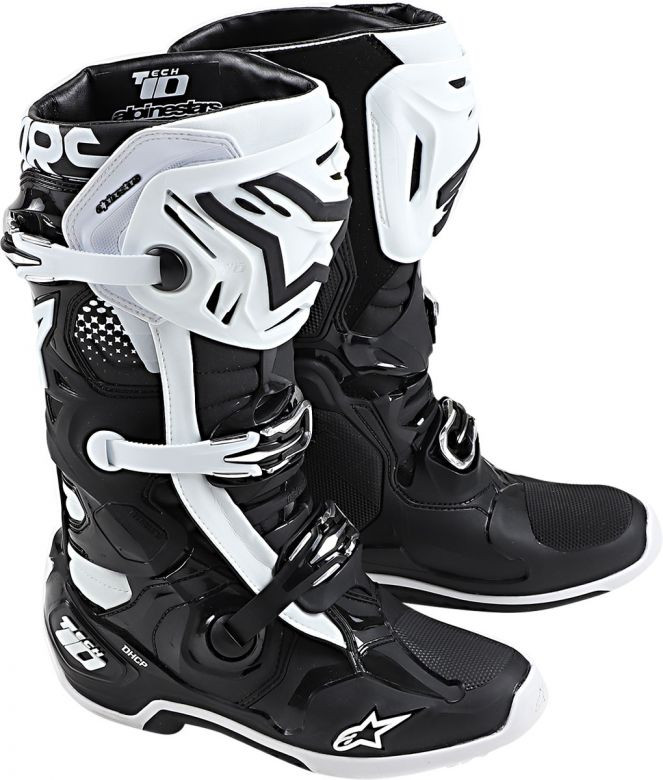 Alpinestars Tech 10 Boots with DHCP - Black/White - Motorcycle