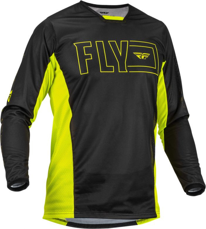 Fly Racing Kinetic Mesh Fuel Hi-Viz Black Jersey - Motorcycle