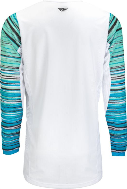 Fly Racing Kinetic Mesh Wave White Blue Mint Jersey - Motorcycle