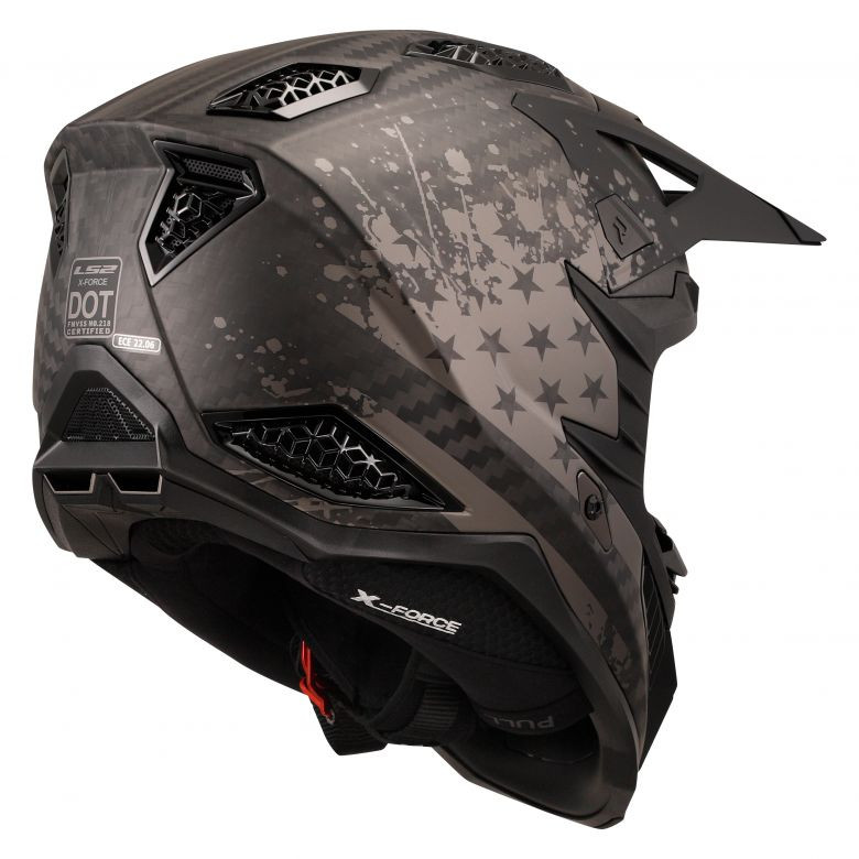 LS2 X-Force Black Flag Helmet - Motorcycle Closeouts by Rider